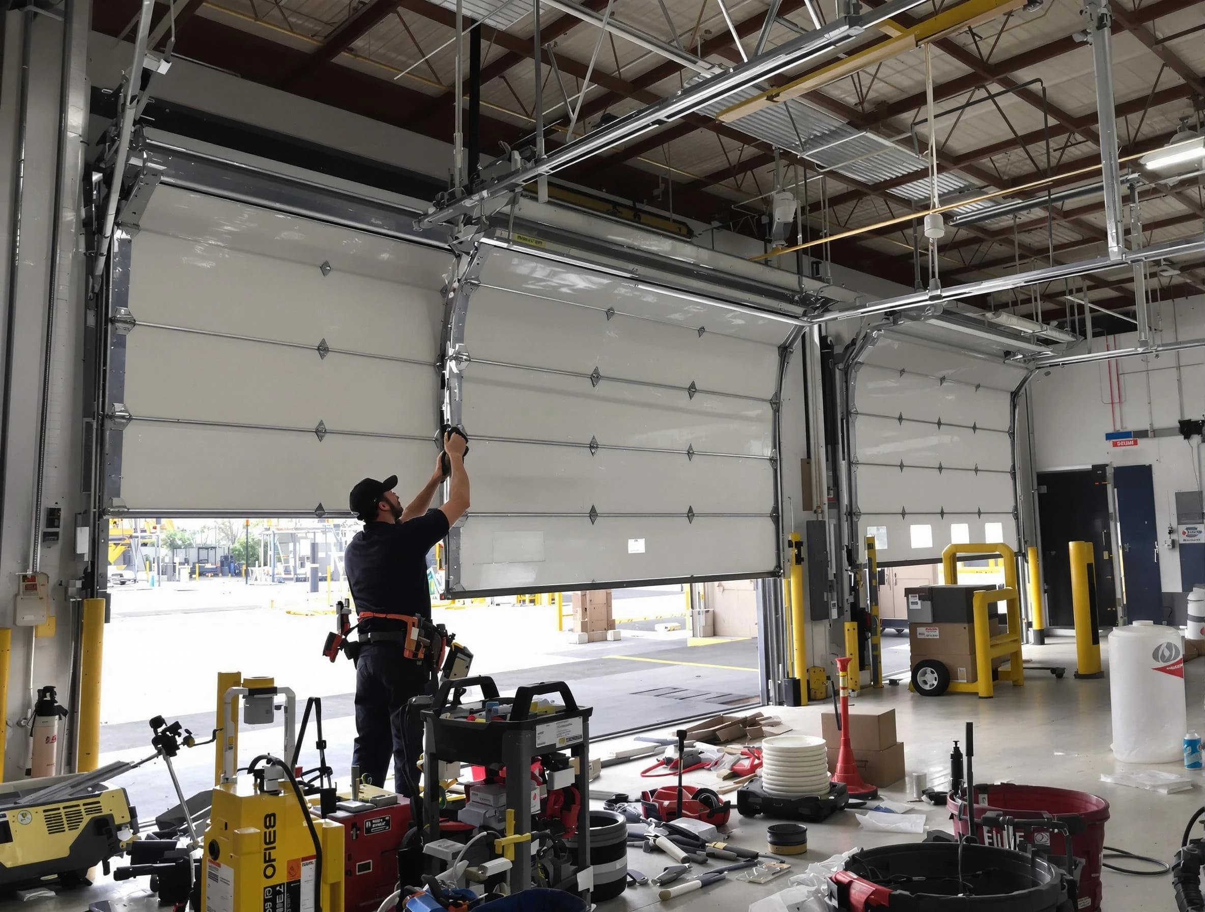 Brighton Garage Door Repair technician performing commercial garage door repair in Brighton