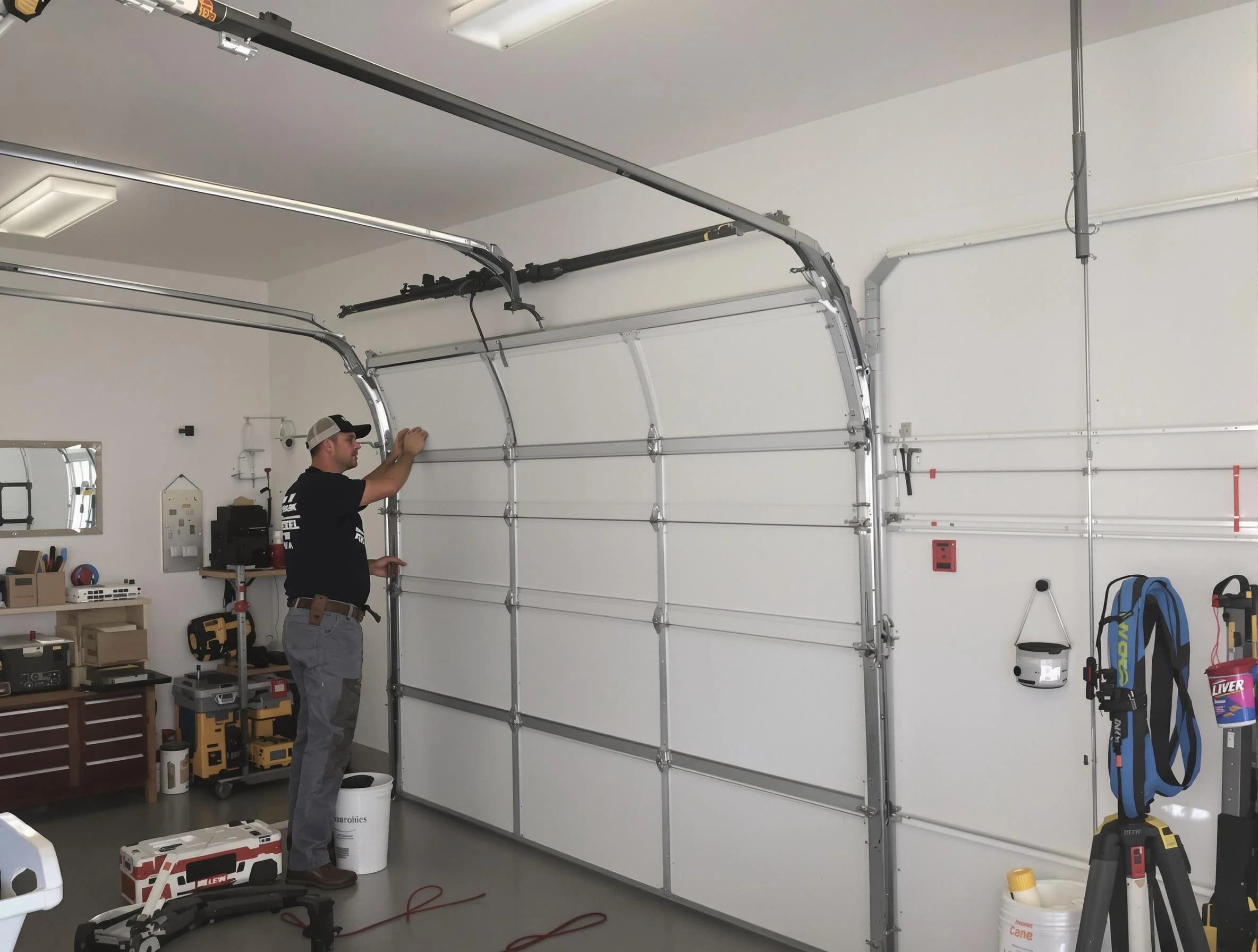 Brighton Garage Door Repair team installing new garage door in Brighton